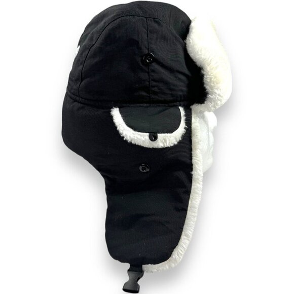 Kick 10 Chicago Bulls Trapper Hat Black Sherpa Lined Furry Ear Flap Winter Cap - Picture 2 of 7